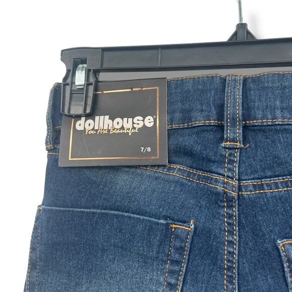 NEW Macy's Dollhouse Bermuda Shorts Size 7 / 8 Juniors Denim Long Modest Jean - Picture 6 of 6